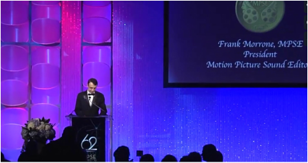 Frank Morrone MPSE President Award winning re-recording mixer